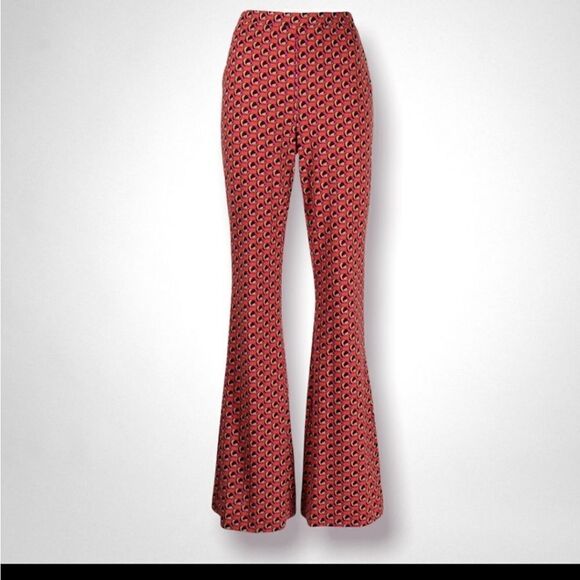 DIANE VON FURSTENBERG Abstract-foulard Flared Trousers - Picture 3 of 10